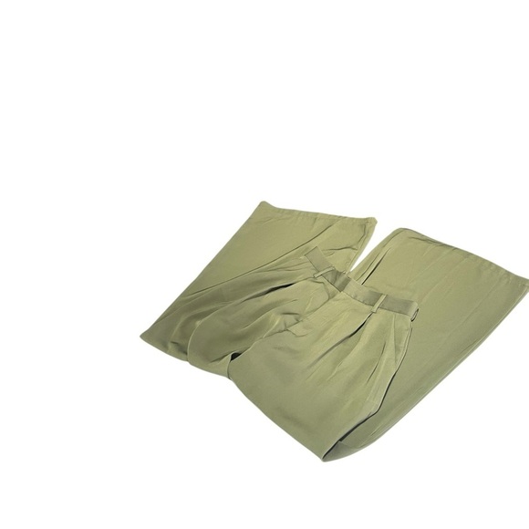 Tronjori Women's Small Green Wide Flare Leg Dress Pants High Waist Palazzo Pants - Picture 11 of 11